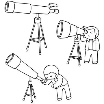 Vector set of telescope Stock Illustration