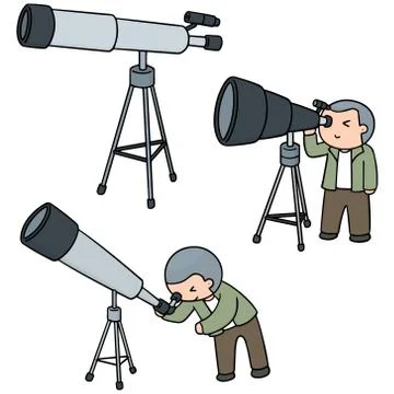 Vector set of telescope Stock Illustration