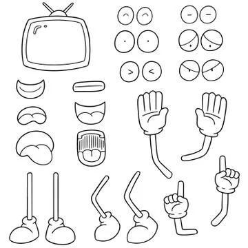 Vector set of television cartoon Stock Illustration