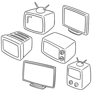 Vector set of television Stock Illustration