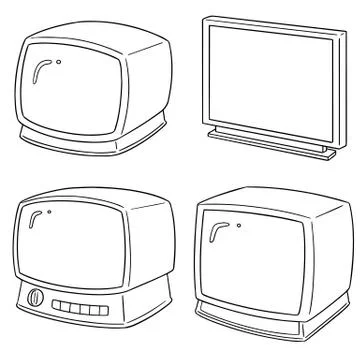 Vector set of television Stock Illustration
