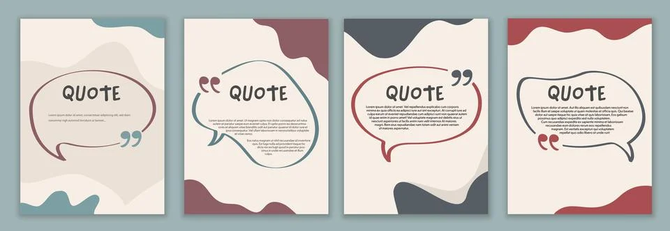 Vector Set template speech bubble quote sign.Cover -poster - quote symbol Stock Illustration