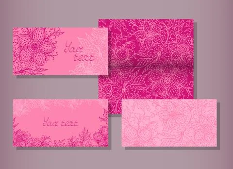 Vector set of templates invitations or greeting cards. Stock Illustration