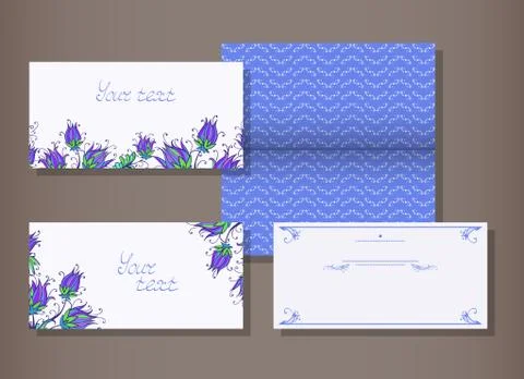 Vector set of templates invitations or greeting cards. Stock Illustration