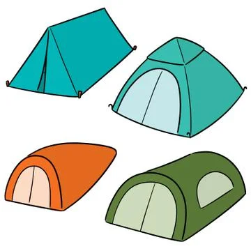 Vector set of tent Illustrazione stock