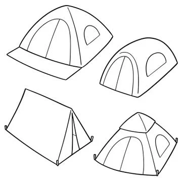 Vector set of tent Stock Illustration