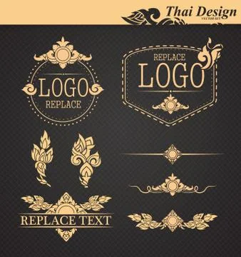 Vector set: thai art design elements Stock Illustration