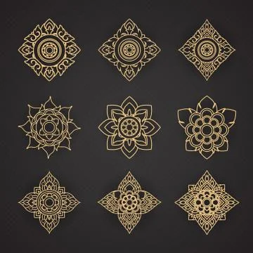 Vector set of  thai art design Stock Illustration