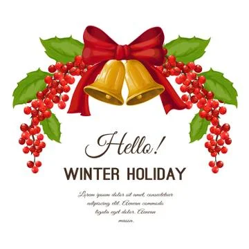 Vector set on the theme of winter, holidays, christmas. Stock Illustration