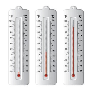 Vector set of thermometers at different levels Stock Illustration
