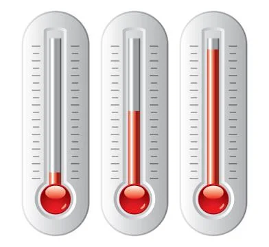 Vector set of thermometers Stock Illustration