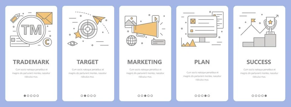 Vector set of thin line flat design advertising concept banners Stock Illustration