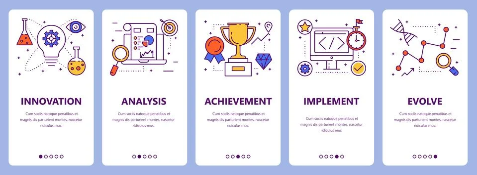 Vector set of thin line flat design improve concept banners イラスト素材