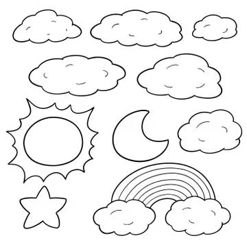 Vector set of things in the sky Stock Illustration