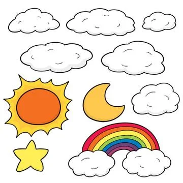Vector set of things in the sky Illustrazione stock