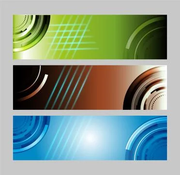 Vector set of three banners background Stock Illustration