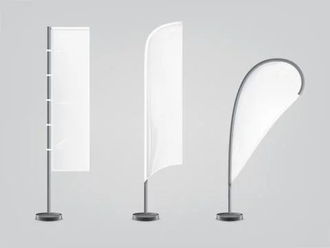 Vector set of three blank textile banners Stock-Illustration