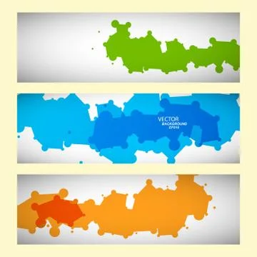Vector set of three colored abstract spots Stock Illustration