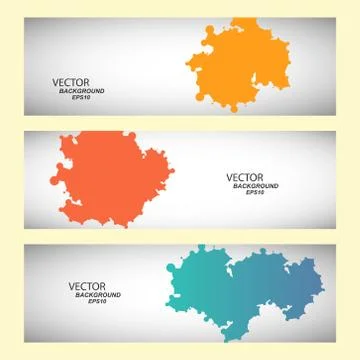 Vector set of three colored abstract spots Stock Illustration