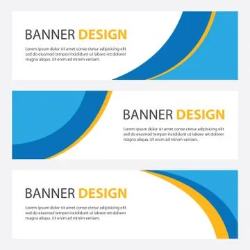 Vector set of three header designs business Stock Illustration