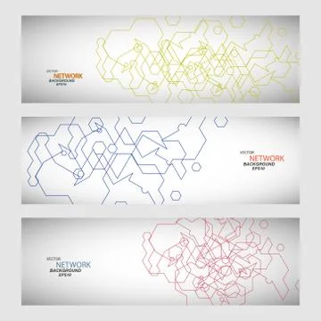 Vector set three sets of abstract contour lines Illustrazione stock