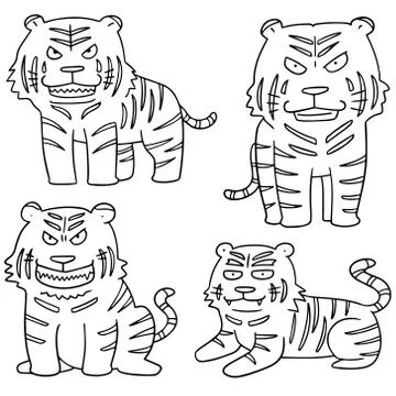 Vector set of tiger Stock Illustration