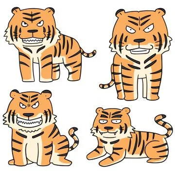 Vector set of tiger Stock Illustration