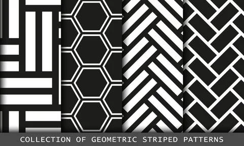 Vector set of tiled seamless patterns. Collection of floor wall textures Stock Illustration