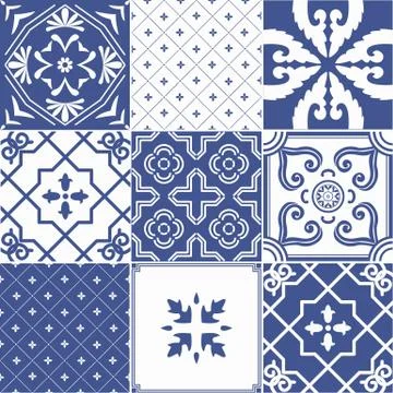 Vector set of tiles background. Stock Illustration