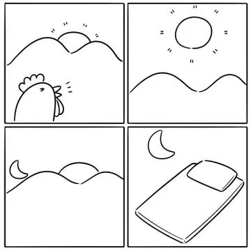 Vector set of time of the day Illustrazione stock