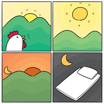 Vector set of time of the day Illustrazione stock