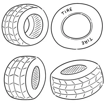 Vector set of tires Stock Illustration