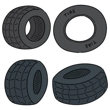 Vector set of tires Stock Illustration
