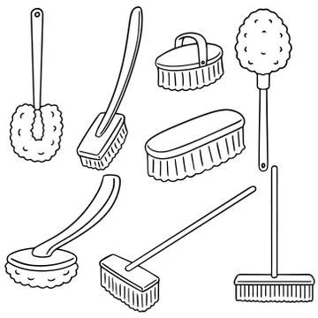 Vector set of toilet brush Stock Illustration