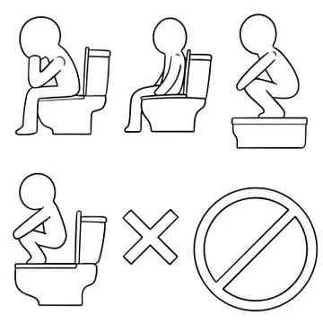 Vector set of toilet icon Stock Illustration