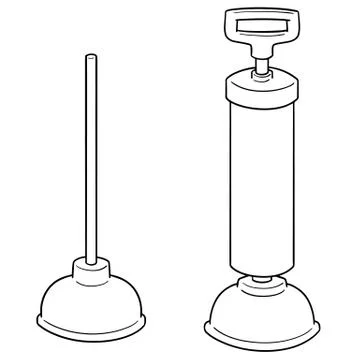 Vector set of toilet rubber pump Stock Illustration