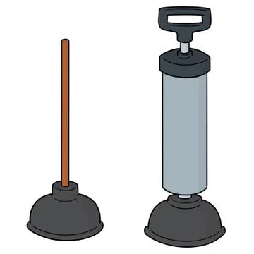 Vector set of toilet rubber pump Stock Illustration