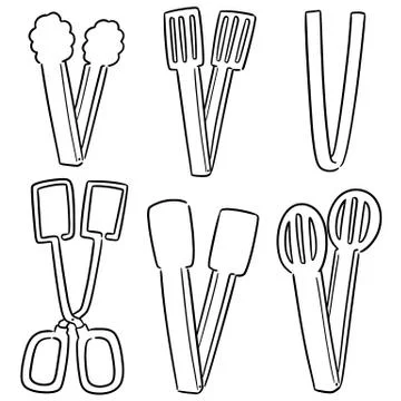 Vector set of tongs Stock Illustration
