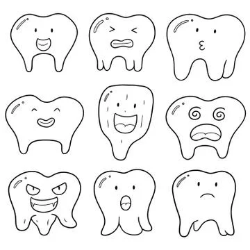 Vector set of tooth Stock Illustration