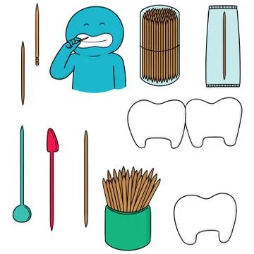 Vector set of toothpick Stock Illustration