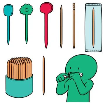 Vector set of toothpick Stock Illustration
