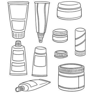 Vector set of topical cosmetic and topical medicine Stock Illustration