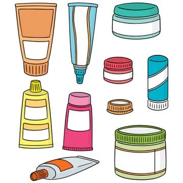 Vector set of topical cosmetic and topical medicine Stock Illustration