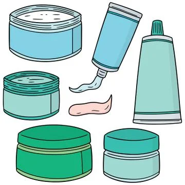 Vector set of topical cosmetic and topical medicine Stock Illustration