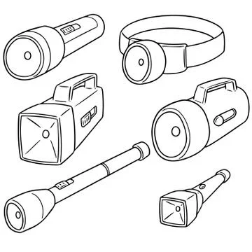 Vector set of torch Stock Illustration