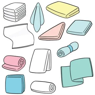 Vector set of towel Stock Illustration