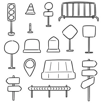 Vector set of traffic equipment Illustrazione stock