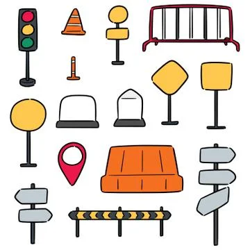 Vector set of traffic equipment Illustrazione stock