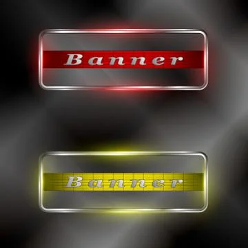 The vector set of transparent banners Stock Illustration