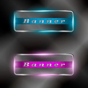The vector set of transparent banners Stock Illustration